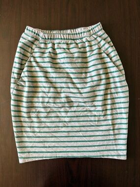 Women’s Green Striped Pencil Skirt